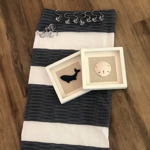 Coastal shower curtain set